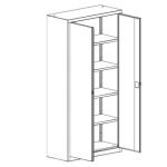 Метален шкаф Malow Office Locker SBM 202 С четири рафта, 80x43.5x199 cm Сив