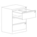 Шкаф за висящи папки Malow File Locker SZK202E Двоен с 3 чекмеджета, 77.5x63x100 cm, Сив