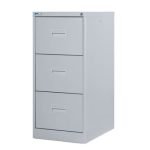 Шкаф за висящи папки Silverline Midi FCMI3A Единичен с 3 чекмеджета, 39.8x62.2x100.9 cm, Сив
