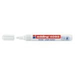 Тебеширен маркер за стъкло, бели и черни дъски Edding 4095 Объл връх 2-3 mm Бял